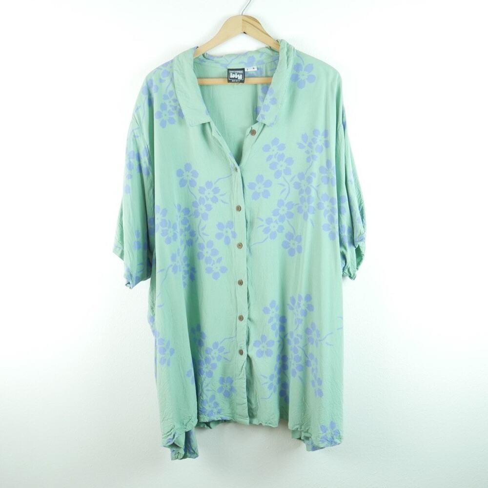 MIB Making It Big Blouse size J K 6X ? Rayon Button Down Relaxed Floral Summer